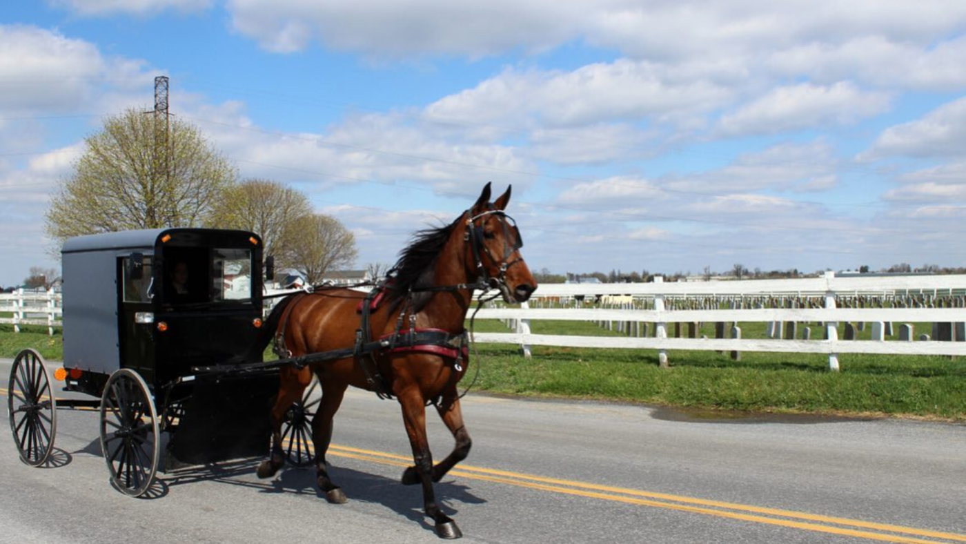 Amish horse and buggy on Lancaster County road